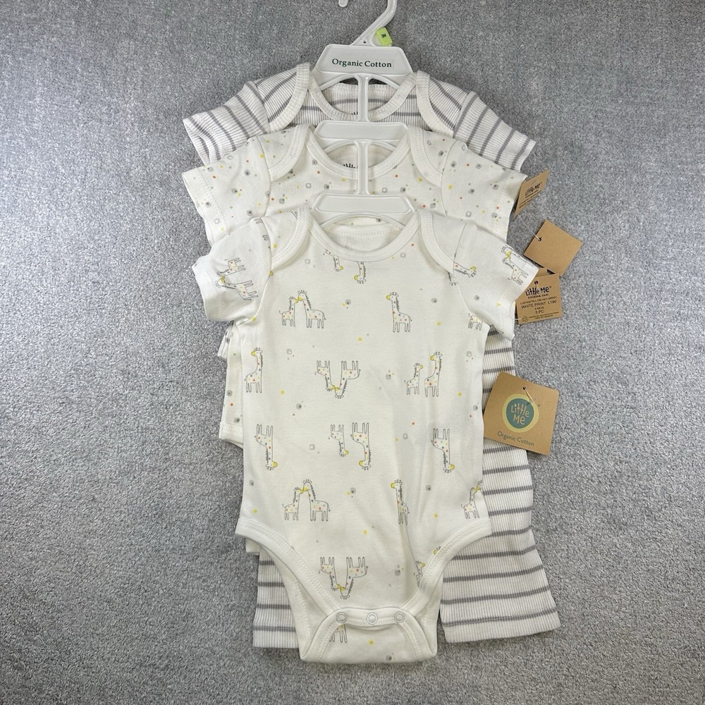 Little Me 5pcs Infant Baby Size 3 Months 100% Cotton NWT (3)Bodysuits‎ & (2)Pant